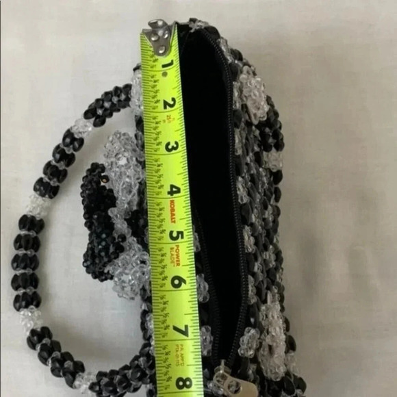 Vintage Y2K Black & Clear Beaded Purse - Picture 8 of 10